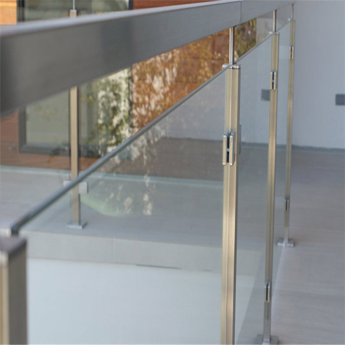 China supplier stainless steel rectangular post glass railing for sale