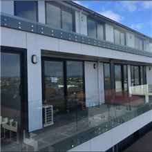 House Front Stainless Steel Balcony Glass Railing 