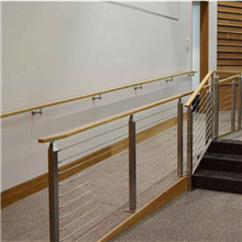 Commercial balustrade timber square handrail 304 316L 316 stainless steel solid rod bar indoor balustrade PR-R15