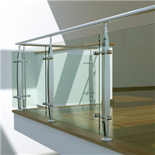 Balcony stainless steel flat glass baluster railing
