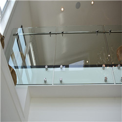 Stairway Tempered Glass Stair Railing with Stainless Steel Standoff