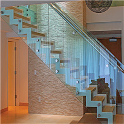 Easy Installation Glass Stair Railing with Stainless Steel Standoff Holder