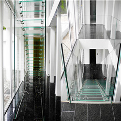 Polish Stainless Steel Standoff Tempered Glass staircase railing