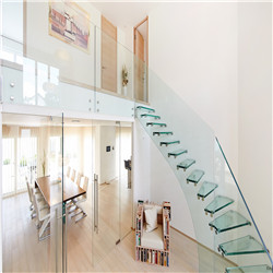 Indoor Stairs Railing Designs in Steel Standoff for Glass Stair Staircase Railing