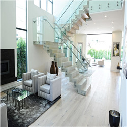 Indoor Modern House Staircase Polish Stainless Steel Glass Railing Standoff
