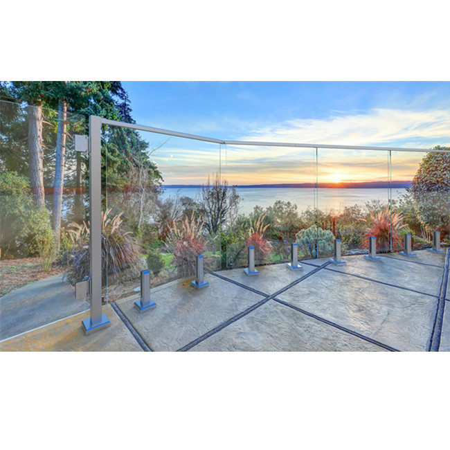 Modern Outdoor Balcony Balustrade Design Stainless Steel Glass Railing