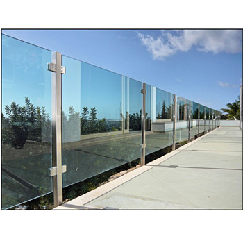 Stainless Steel Glass Railing With Steel Post Side Mounted