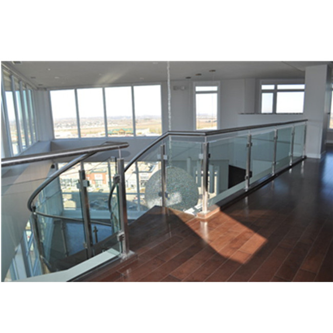 Modern Classic Design Stainless Steel Handrail Stair Balcony Tempered Glass Glass Railing