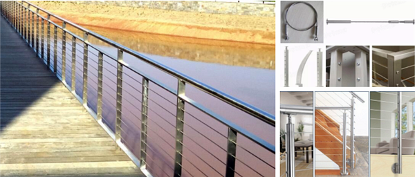 Outdoor Wire Rope Balustrade Deck Stainless Steel Cable Railing