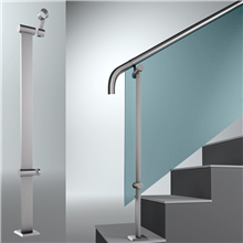 Stainless steel flat plate baluster glass stair railing indoor