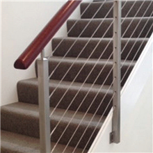 Wooden Handrail Design For Indoor Wood Staircase Stainless Steel Cable Railing