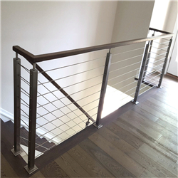 Stainless cable railing steel wire fence installation metal stair railings PR-T18