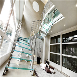 Frameless Standoff Glass Railing for Outdoor staircase railing System