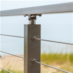 Stainless steel balustrade posts cable wire fence steel handrail cost PR-T35