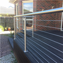 Wire rope balustrade vertical wire deck railing stainless steel handrail tube PR-T38