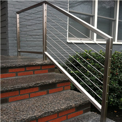 Indoor round post stainless steel rod railing for individual house