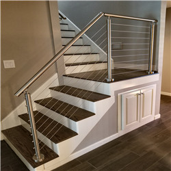 Modern Home Staircase and Balcony Stainless Steel Solid Rod Railing 