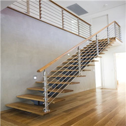 Galvanized steel rod railing wooden handrail with best price