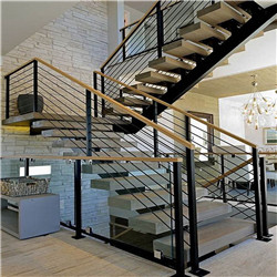 Stainless Steel Rod Railing Design for Internal Curved Staircase 