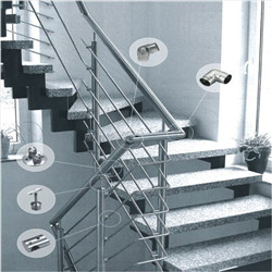 House Staircase Carbon Steel Powder Coated Solid Rod Railing  