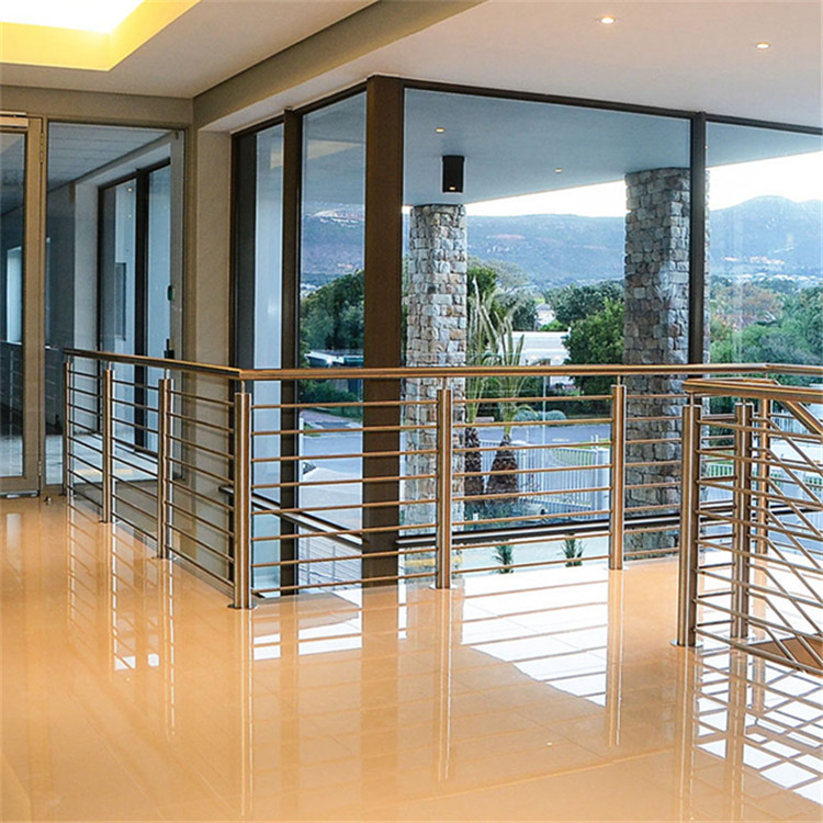 Interior decking staircase stainless steel rod iron bar railing
