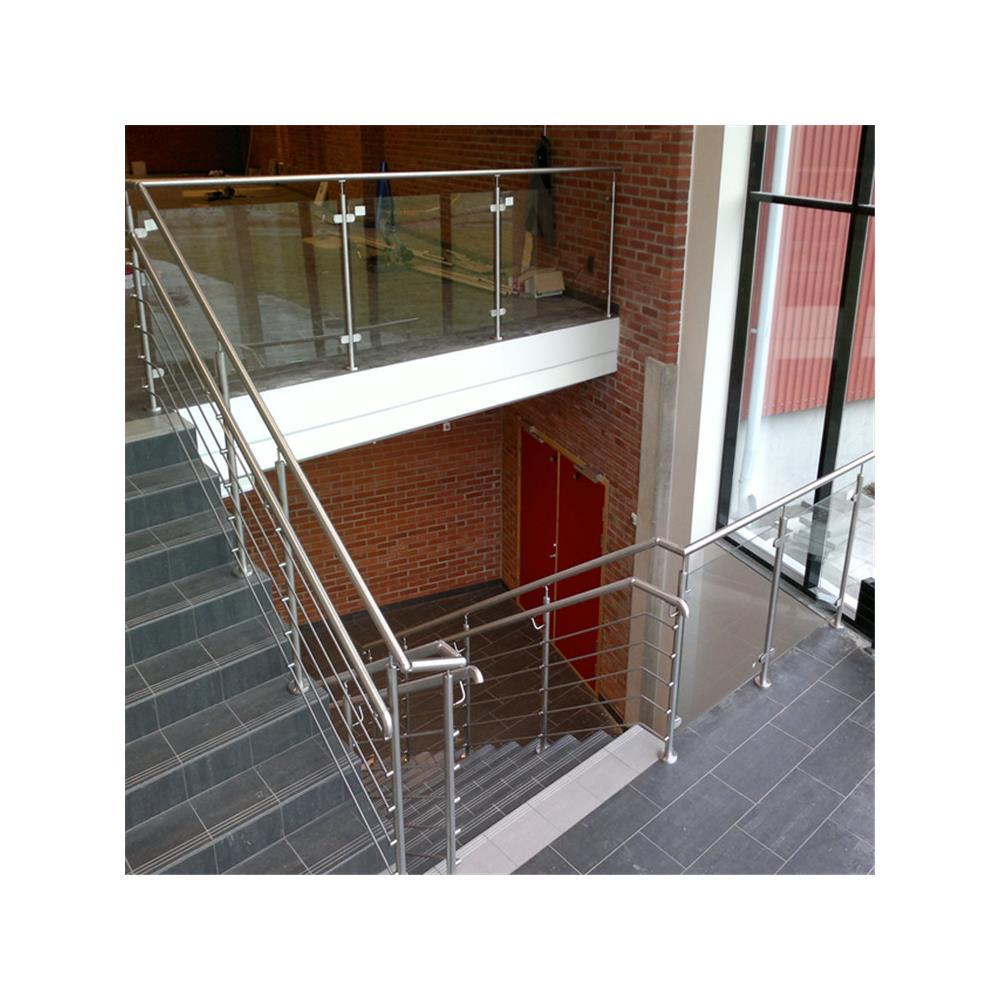 Interior decking staircase stainless steel rod iron bar railing