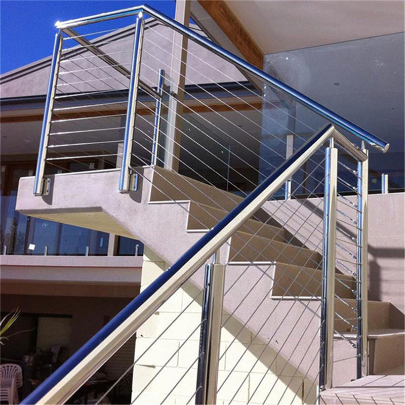 Stainless steel wire balustrade metal cable railing steel railing system PR-T100